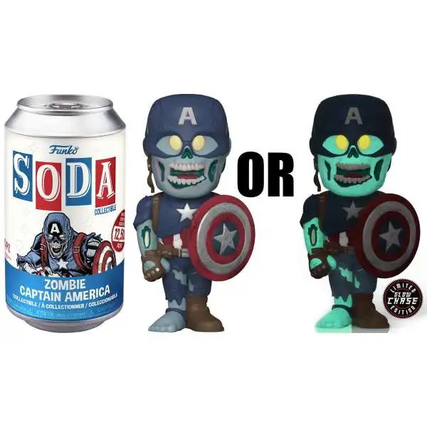 Funko Marvel What If? Vinyl Soda Zombie Captain America Limited Edition of 12,500! Figure [1 RANDOM Figure, Look For The Chase!]