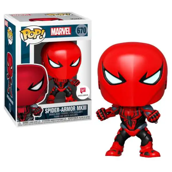 Funko Spider-Man POP! Marvel Spider-Armor MkIII Exclusive Vinyl Bobble Head #670