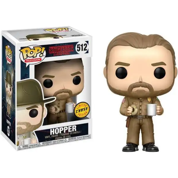 Funko Stranger Things POP! Television Hopper with Donut Chase Figure Vinyl Figure #512 [Without Hat, Chase Version, Damaged Package]