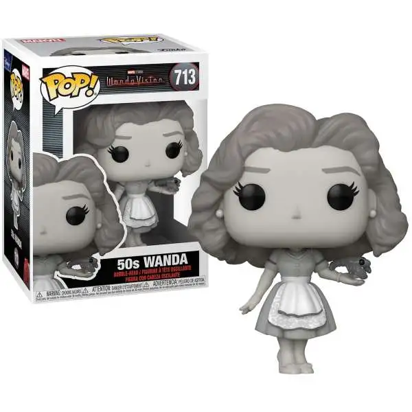 Funko WandaVision POP! Marvel Wanda Vinyl Figure #713 [1950's Black & White, Damaged Package]