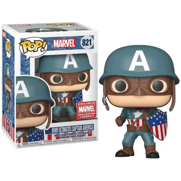 Funko POP! Marvel WWII Ultimates Captain America Exclusive Vinyl Figure #821 [Damaged Package]