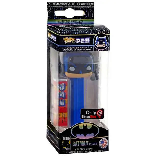 Funko DC Batman 80th POP! PEZ Batman Exclusive Candy Dispenser [Gamer, Blue, Damaged Package]