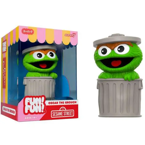 Sesame Street Fun! Fun! Oscar the Grouch 7-Inch Mascot Vinyl Toy