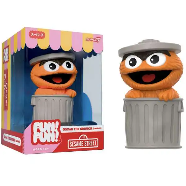 Sesame Street Fun! Fun! Oscar the Grouch 7-Inch Mascot Vinyl Toy [Orange]