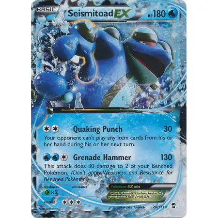 Pokemon X & Y Furious Fists Ultra Rare Seismitoad EX #20 [Moderately Played]