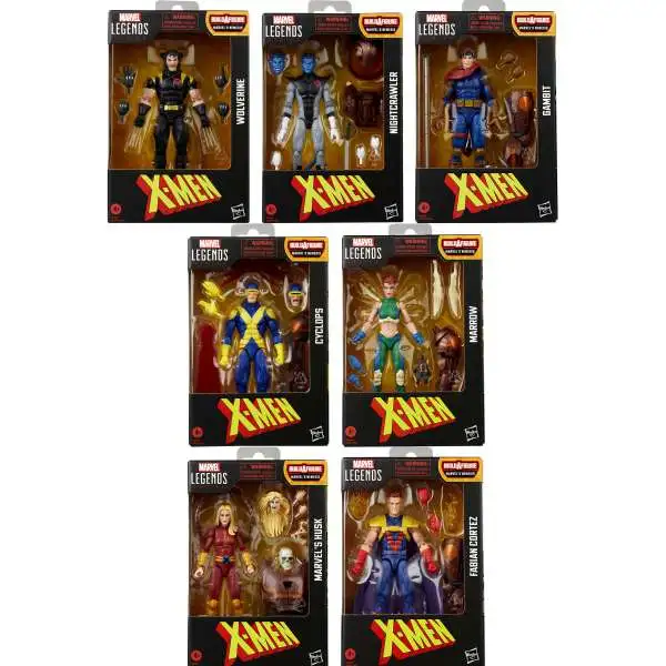 X-Men Marvel Legends Nemesis Series Wolverine, Cyclops, Marrow, Nightcrawler, Gambit, Husk & Fabian Set of 7 Action Figures (Pre-Order ships September)
