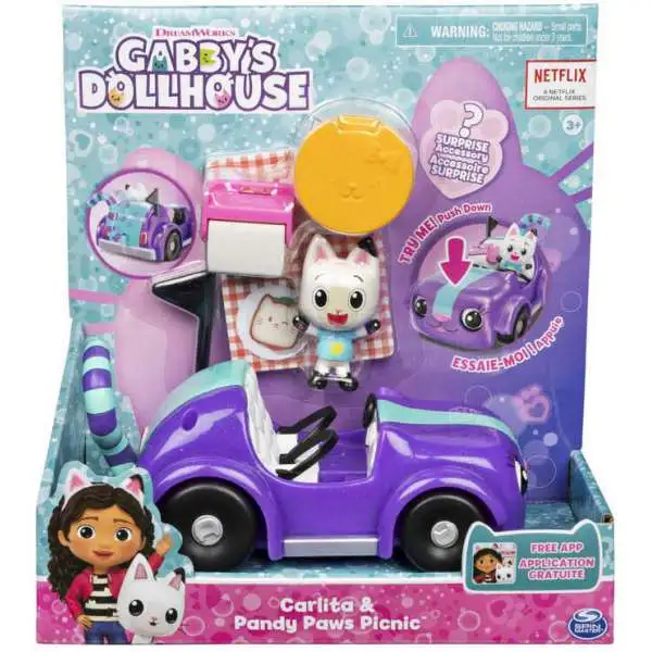 Gabby's Dollhouse Carlita & Pandy Paws Picnic Vehicle & Figure