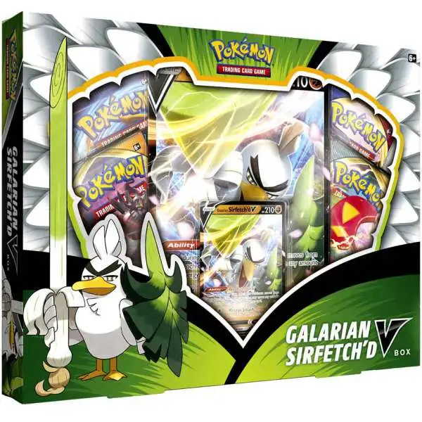 Pokemon Galarian Sirfetch'd V Box [4 Booster Packs, Promo Card & Oversize Card]