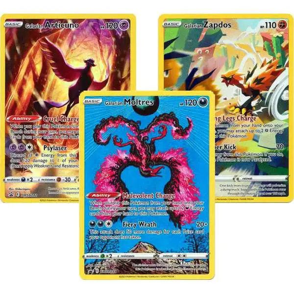 Pokemon Sword & Shield Promo Galarian Legendary Birds Ultra Rare Set of 3 Single Cards [Articuno, Zapdos & Moltres]