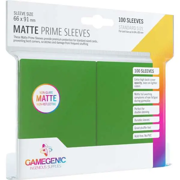 Gamegenic Matte Prime Sleeves Standard Size (Lime Green) Card Sleeves