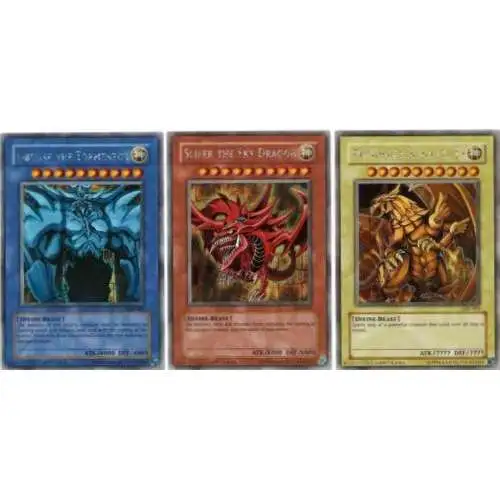 yugioh egyptian god cards secret rare Mosaic Set of 3 God Cards Slifer, Obelisk Ra BP02-EN125, BP02-EN126 & BP02-EN127 : Toys & Games YuGiOh! Egyptian God Cards -