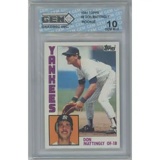 MLB 1984 Topps Baseball Cards Don Mattingly Rookie Graded Single Card #8 [Yankees] [GEM 10]