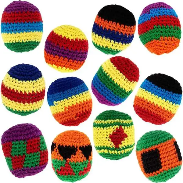 Hacky Sack Footbag Bean Bag Rainbow Kickball 2.5-Inch Hacky Sack [1 RANDOM Design]