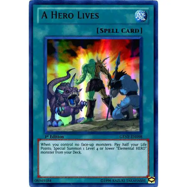 YuGiOh Trading Card Game Generation Force Ultra Rare A Hero Lives GENF-EN098