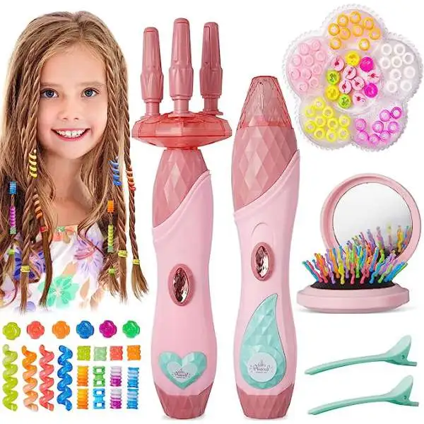 Little Princess Salon Set with Beads for Hair DIY Hair Styling Tools Vanity Set