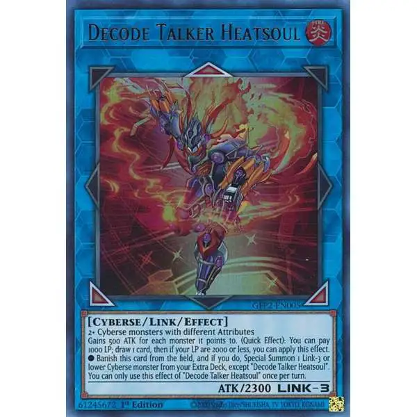 YuGiOh Trading Card Game 2022 Ghosts From The Past 2nd Haunting Ultra Rare Decode Talker Heatsoul GFP2-EN005
