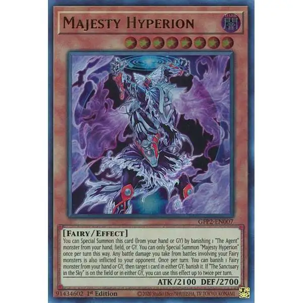 YuGiOh Trading Card Game 2022 Ghosts From The Past 2nd Haunting Ultra Rare Majesty Hyperion GFP2-EN007
