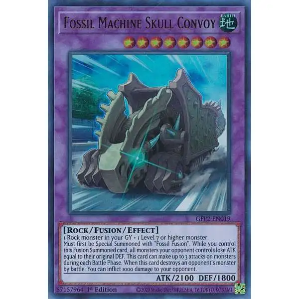 YuGiOh Trading Card Game 2022 Ghosts From The Past 2nd Haunting Ultra Rare Fossil Machine Skull Convoy GFP2-EN019