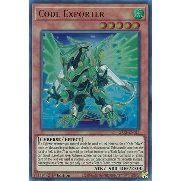 YuGiOh Trading Card Game 2022 Ghosts From The Past 2nd Haunting Ultra Rare Code Exporter GFP2-EN024