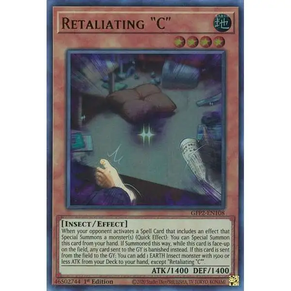 YuGiOh Trading Card Game 2022 Ghosts From The Past 2nd Haunting Ultra Rare Retaliating C GFP2-EN108