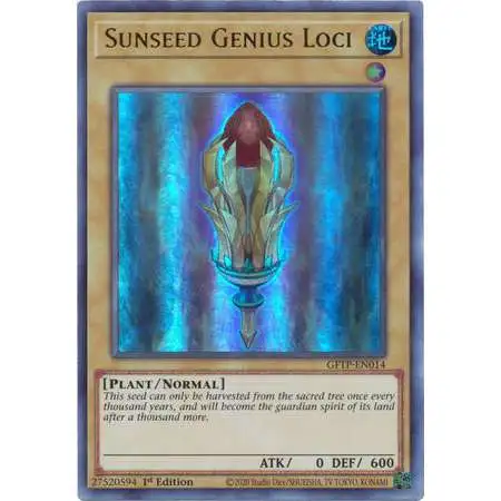 YuGiOh Trading Card Game 2021 Ghosts From The Past Ultra Rare Sunseed Genius Loci GFTP-EN014