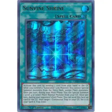 YuGiOh Trading Card Game 2021 Ghosts From The Past Ultra Rare Sunvine Shrine GFTP-EN025