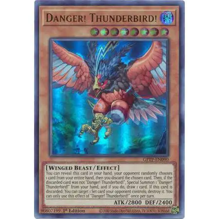 YuGiOh Trading Card Game 2021 Ghosts From The Past Ultra Rare Danger! Thunderbird! GFTP-EN090