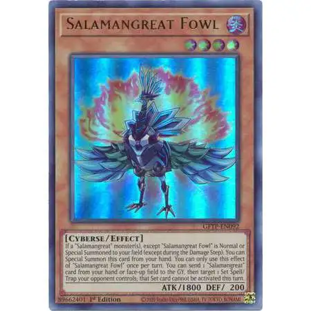 YuGiOh Trading Card Game 2021 Ghosts From The Past Ultra Rare Salamangreat Fowl GFTP-EN092