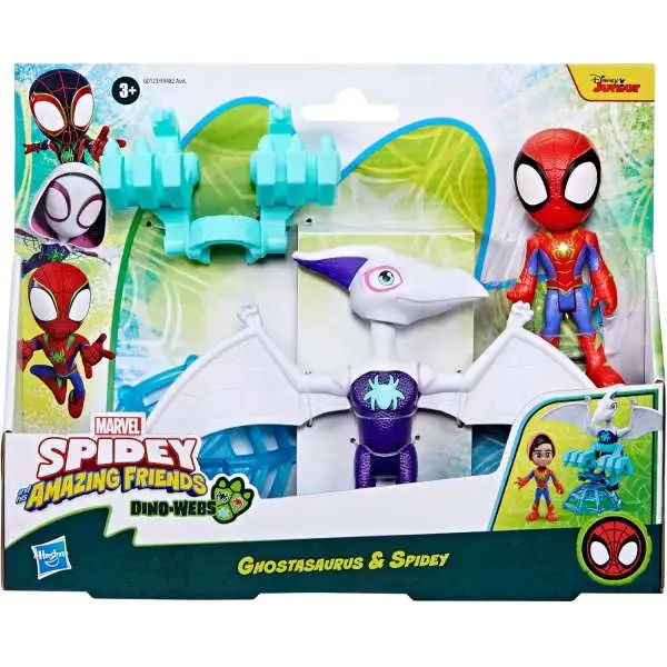 Marvel Spidey & His Amazing Friends Dino-Webs Ghostasaurus & Spidey Action Figure 2-Pack