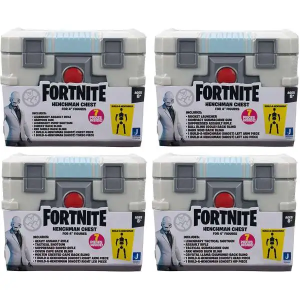 Fortnite Build Ghost Henchman Chest Set of 4 Loot Crates