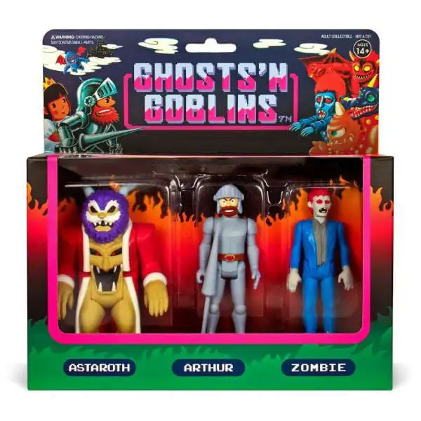 Ghost n' Goblins ReAction Arthur, Astaroth & Zombie Action Figure 3-Pack