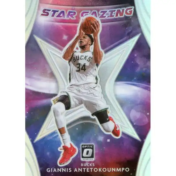 NBA Milwaukee Bucks 2020-21 Panini Donruss Optic Silver Holo Prizm Giannis Antetokounmpo #5 [Star Gazing]