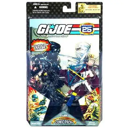 GI Joe 25th Anniversary Wave 3 Comic Pack Battle-Torn Snake Eyes & Storm Shadow Action Figure 2-Pack