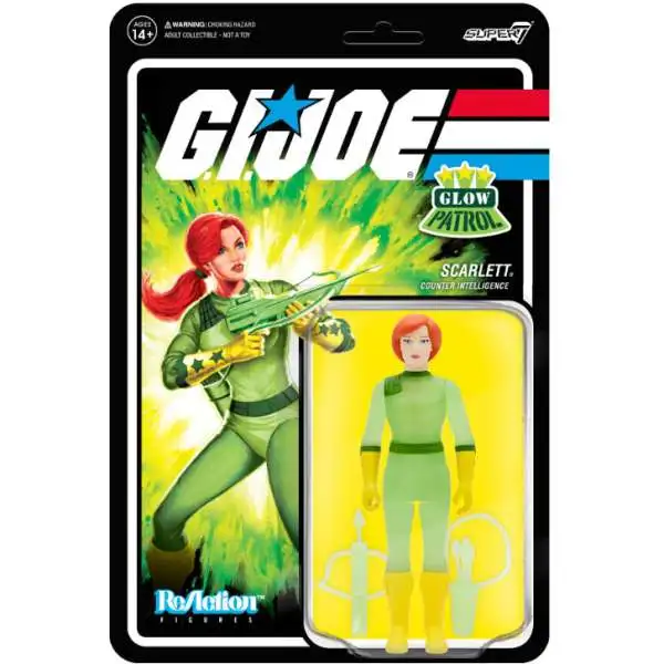 ReAction G.I. Joe Wave 1B Scarlett Action Figure [Glow Patrol]