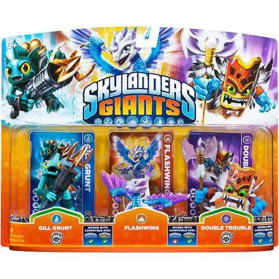 Skylanders Giants Gill Grunt, Flashwing & Double Trouble Figure 3-Pack