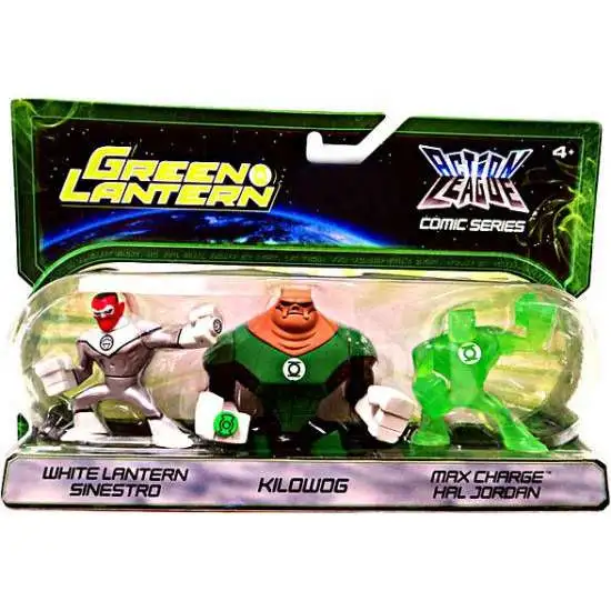 Green Lantern Action League Comic Series White Lantern Sinestro, Kilowog & Max Charge Hal Exclusive Mini Figure 3-Pack