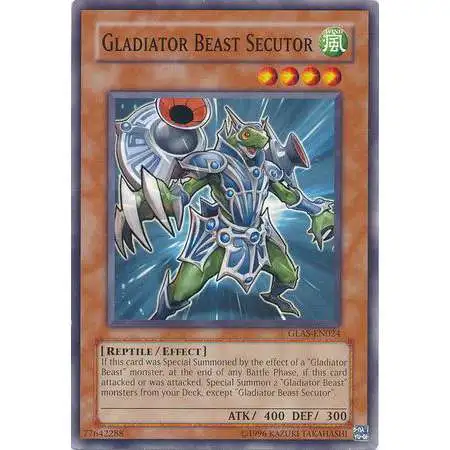 YuGiOh GX Trading Card Game Gladiator's Assault Common Gladiator Beast Secutor GLAS-EN024