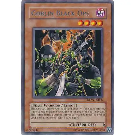 YuGiOh GX Trading Card Game Gladiator's Assault Rare Goblin Black Ops GLAS-EN030