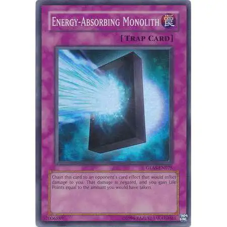 YuGiOh GX Trading Card Game Gladiator's Assault Super Rare Energy-Absorbing Monolith GLAS-EN075