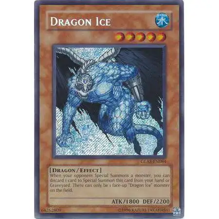 YuGiOh GX Trading Card Game Gladiator's Assault Secret Rare Dragon Ice GLAS-EN084