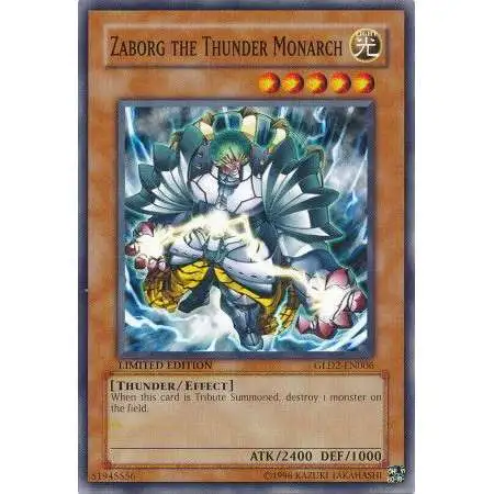 YuGiOh Gold Series 2 2009 Common Zaborg the Thunder Monarch GLD2-EN006