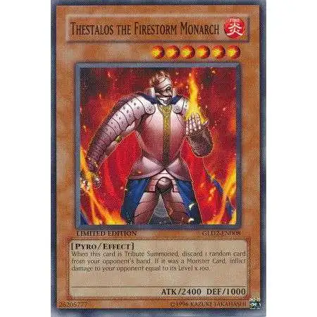 YuGiOh Gold Series 2 2009 Common Thestalos the Firestorm Monarch GLD2-EN008