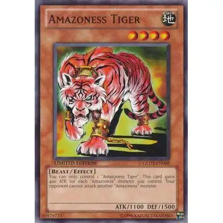 YuGiOh Trading Card Game Gold Series 3 Common Amazoness Tiger GLD3-EN008