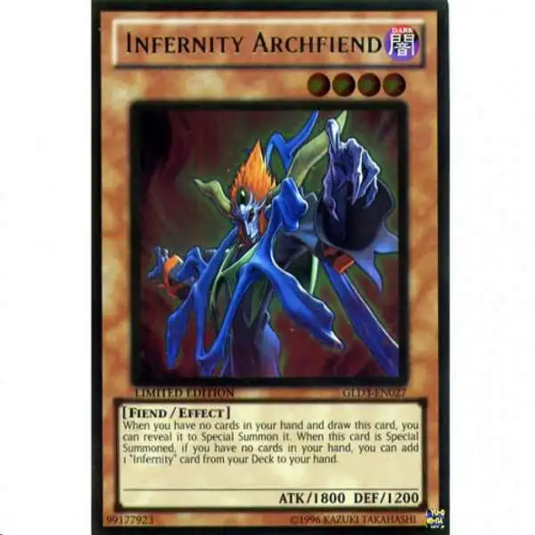 YuGiOh Trading Card Game Gold Series 3 Gold Rare Infernity Archfiend GLD3-EN027