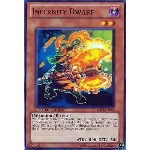 YuGiOh Trading Card Game Gold Series 3 Common Infernity Dwarf GLD3-EN028