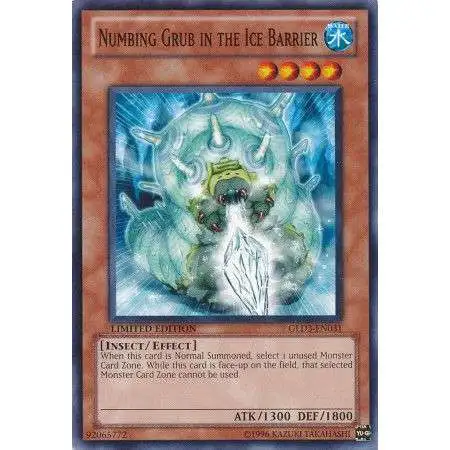 YuGiOh Trading Card Game Gold Series 3 Common Numbing Grub in the Ice Barrier GLD3-EN031