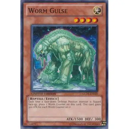 YuGiOh Trading Card Game Gold Series 3 Common Worm Gulse GLD3-EN035