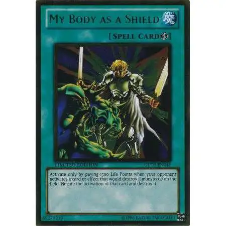 YuGiOh Trading Card Game Gold Series 3 Gold Rare My Body as a Shield GLD3-EN041