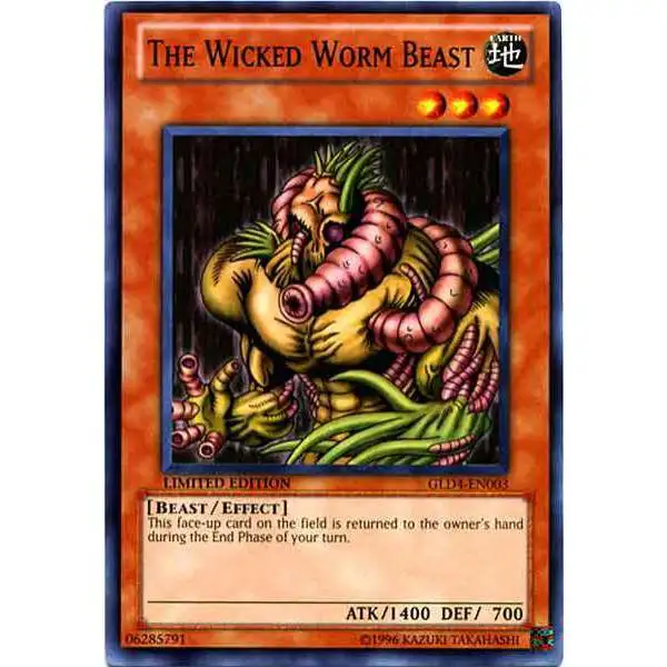 YuGiOh Gold Series 4 2011 Common The Wicked Worm Beast GLD4-EN003