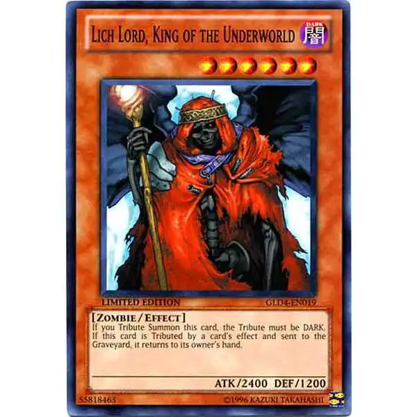 YuGiOh Gold Series 4 2011 Common Lich Lord, King of the Underworld GLD4-EN019